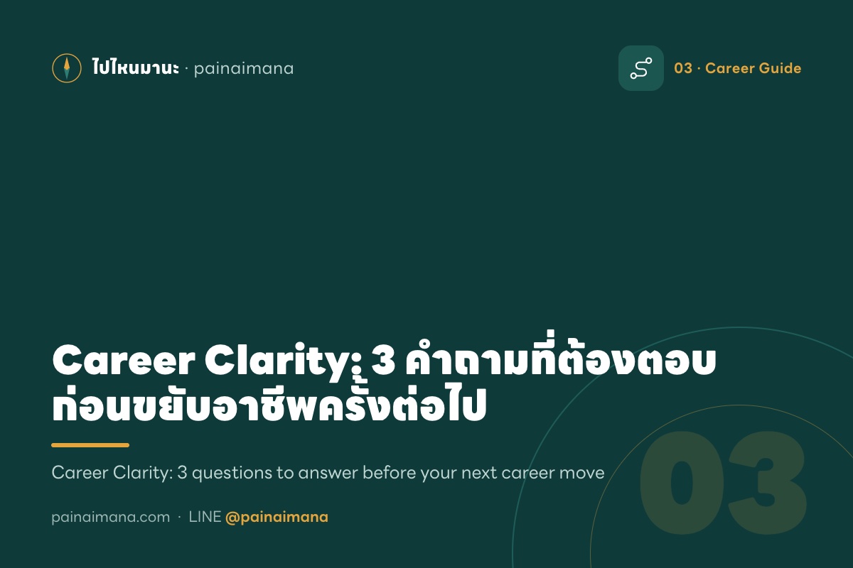 Career Clarity: 3 คำถามที่ต้องตอบก่อนขยับอาชีพครั้งต่อไป