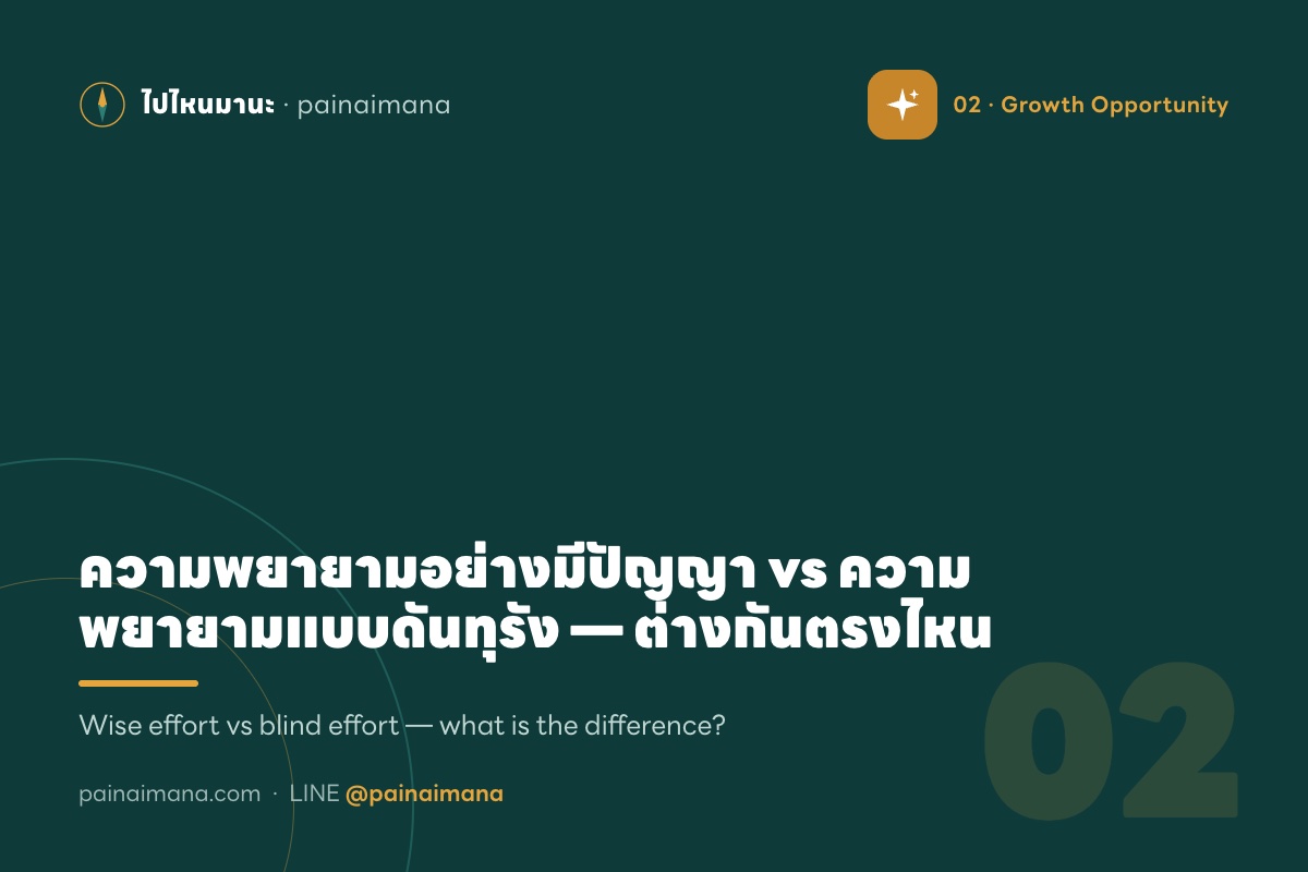 ความพยายามอย่างมีปัญญา vs ความพยายามแบบดันทุรัง — ต่างกันตรงไหน
